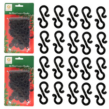 Mini Gutter Hook S Shape Christmas Fairy Light Hanger Black Plastic Clips 36pcs