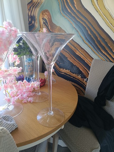 Martini glass vase 50cm - glass,