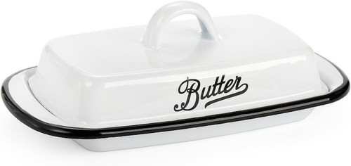 Enamelware butter dish - dish, with