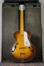 1957-59 Kay USA N2 Archtop Jazz Guitar Sunburst w/ Faux Flame - Maple Fretboard