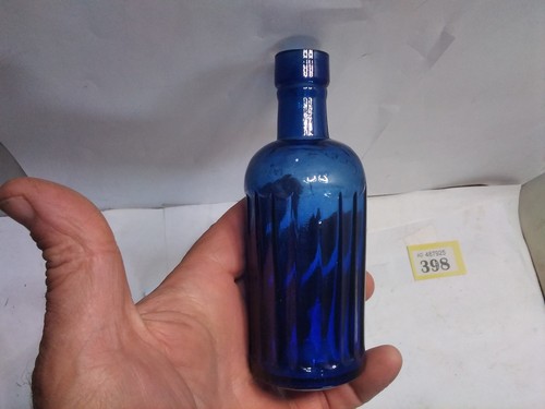 Antique blue poison bottle - blue,