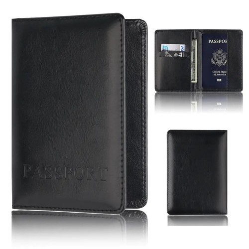 Leather passport holder travel - holder,