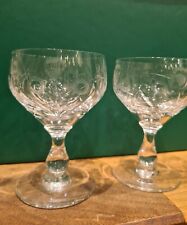RARE 4 x Edinburgh Crystal ED177 Flowers Thistles Arches Liqueur Cordial Glasses