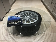 ASTON MARTIN V12 VANQUISH Alloy Wheel Glass Coffee Table
