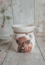 Highland Cow Ceramic Wax Oil Burner/Handmade/ wax melts / tealight!