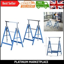 Adjustable Telescopic Builders Trestle - Heavy Duty Steel Work Bench & Saw Ho...