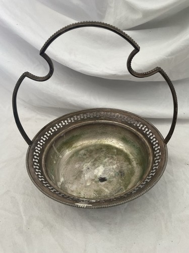 Antique silver plated basket - silver,