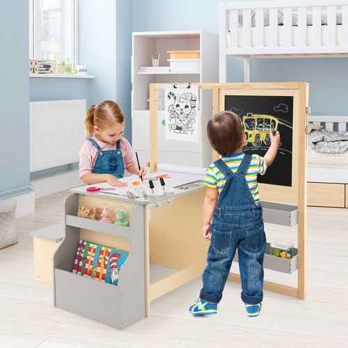 Kids art easel table and - table, bench