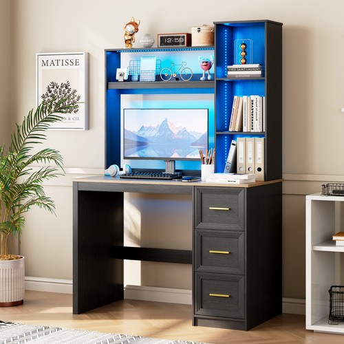 Office desk with hutch - with,