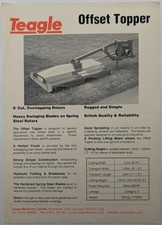 Original Teagle Offset Topper Single Sheet Brochure, c 1990's