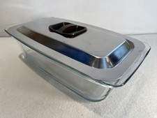 Philips Hostess Trolley Glass Dish with Stainless Steel Lid - VGC - 0343