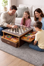 multi-game wooden table