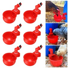 6x Automatic Chicken Water Cup Waterer Poultry Drinking Bowl Feeder Drinker Tool