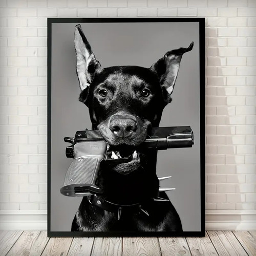Black doberman iconic - iconic, dog