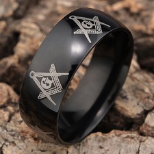 Black Masonic Ring Freemason