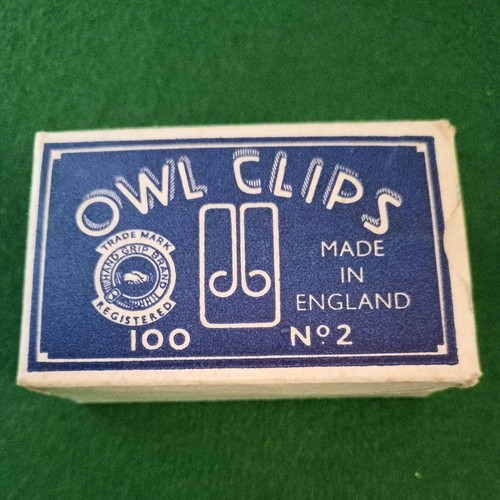 Vintage box owl - paper, clips