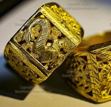 22k Pinky Ring Pure Gold Solid Dragon Ring