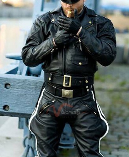 Men real leather police - men's,