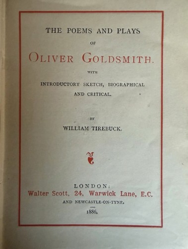Oliver goldsmith poems and - goldsmith,