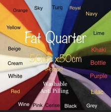 FLEECE FABRIC Antipill Polar fleece  Fat Quarter 22 colours polyester washable