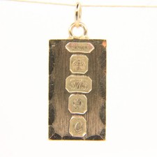 Vintage 9ct Gold Hallmarked Ingot Pendant Birmingham 1977