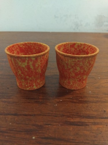 Bakelite egg cups orange - cups,