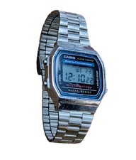 Casio A168 3298 Retro Digital Wrist Watch Mens Stainless Steel Alarm Stopwatch