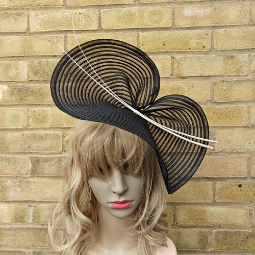 Black ivory cream fascinator - cream,