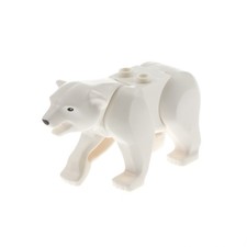1x Lego Animal Ice Bear White Eyes Nose Black Polar Bear 60194 60036 98295c01pb01