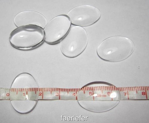 Clear oval glass - x, dome