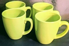 Corelle Coordinates LIME GREEN Stoneware Coffee Mugs - Set of 5