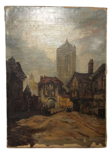 Antique oil painting - painting, european