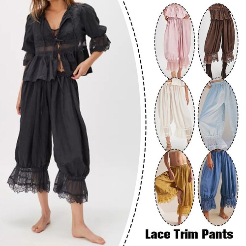 Y2k lace trim bloomers women - y2k,