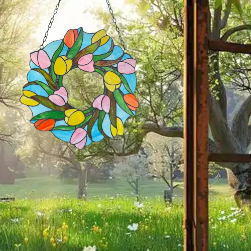 Tiffany tulip stained glass - tiffany,