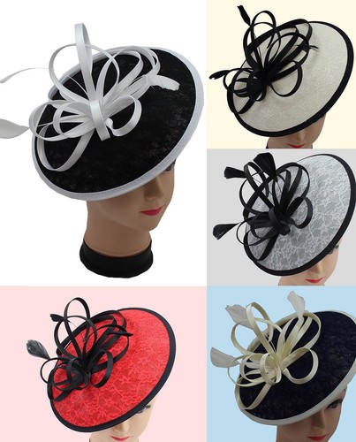Large flower feather hair hat - feather,
