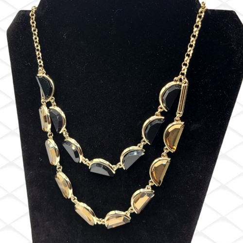 Gold layered chain green black - layered,