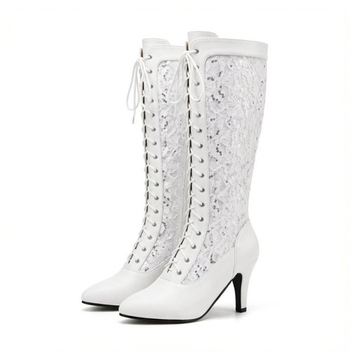 Women retro lace knee high - lace,