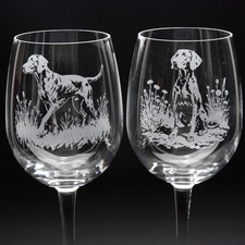 Weimaraner Dog Crystal Wine