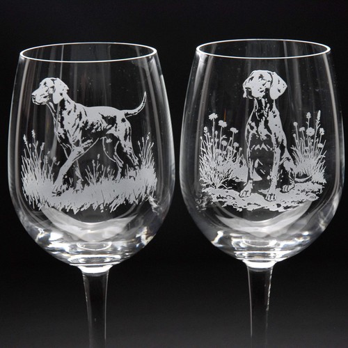 Weimaraner dog crystal - weimaraner, wine