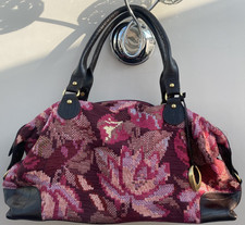 Vintage Debenhams John Rocha Bag Tapestry Front Large Pink Handbag / Overnight ?