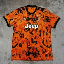 Original Juventus FC Football Shirt Mens Large Adidas 2020/21 Third 3rd Orange