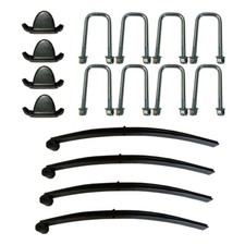 4 x Twin Leaf Springs Bump Stops & U-Bolts to Suit Ifor Williams Trailers
