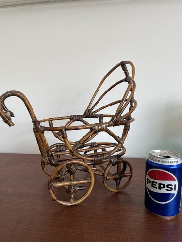 Wicker cane dolls pram toy - dolls,