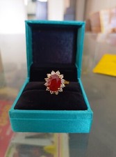 5.60 Ct Oval Cut Natural Ruby & Diamond Anniversary Ring 14k Yellow Gold Size 8