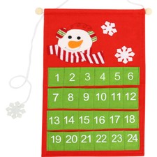 TtS Christmas Santa Advent Calendar Countdown Gift Fabric Pockets Wall Home UK