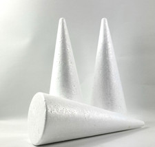 White Cone Polystyrene Plastic Foam Model DIY Xmas Tree Party Decoration 300mm