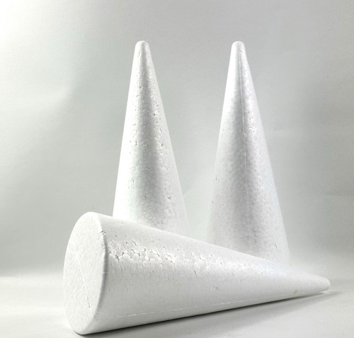 White cone polystyrene plastic - polystyrene,