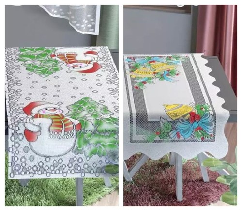 Christmas painted table - painted, runner