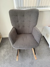 Nursing Rocking Chair with High Backrest and Footstool Nursery Rocking Chair