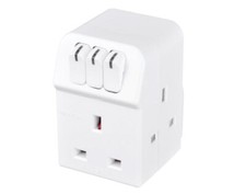 Masterplug 3 Way Individually Switched Mains Adaptor Cube Plug (3x Sockets To 1
